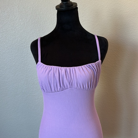 NWT Lavendar Ribbed Knit Bodycon Dress - Picture 2 of 6